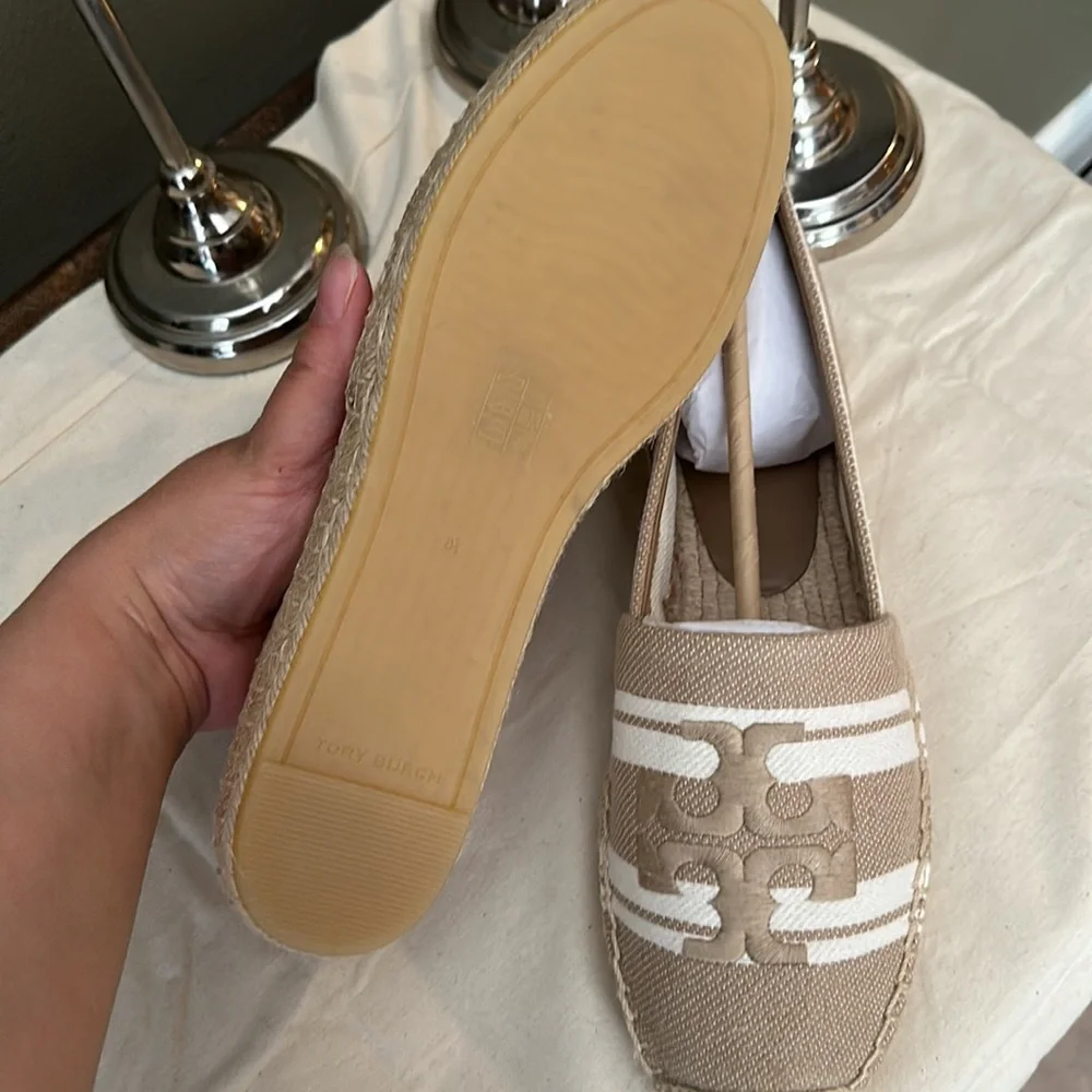 Tory Burch canvas logo espadrilles